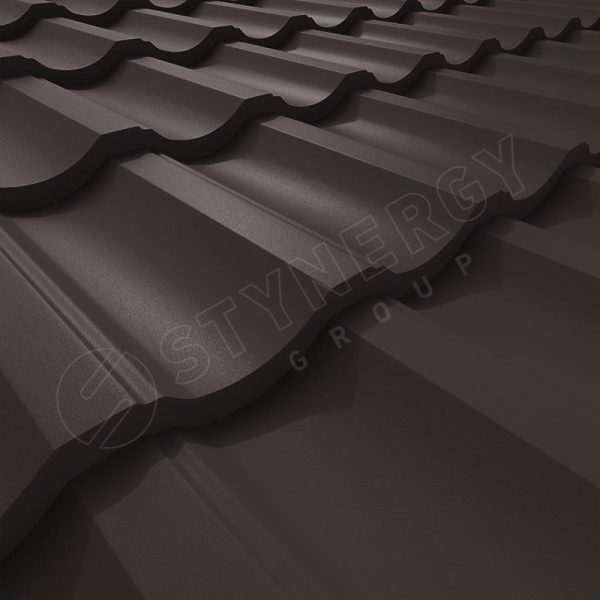 alt="Металлочерепица Garda 0.5мм Rooftop Бархат (Rooftop Matte) Россия RR 32 (коричневый) Stynergy