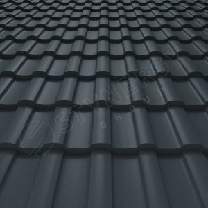 Металлочерепица Stella 0.5мм Corundum 50 матовый Россия RAL 7016 (серый) Stynergy.