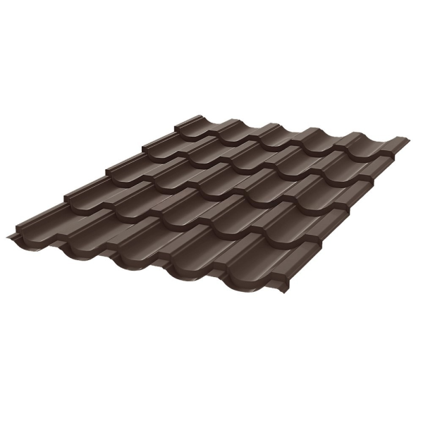 alt="Металлочерепица Garda 0.5мм Rooftop Бархат (Rooftop Matte) Россия RR 32 (коричневый) Stynergy