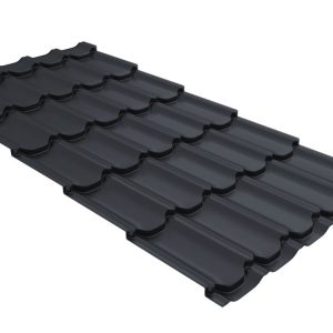 Металлочерепица Kvinta plus 0,5 Atlas X RAL 7024 wet asphalt.