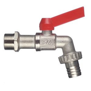 Кран шаровой латунный Valtec 3/4 НР(ш) х 3/4 НР(ш) ручка со штуцером угловой.