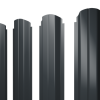 Штакетник П-образный А фигурный 0,45 PE-Double RAL 7016 антрацитово-серый