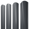 Штакетник Полукруглый Slim фигурный 0,4 PE-Double RAL 7024 мокрый асфальт