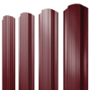 Штакетник Прямоугольный фигурный 0,4 PE RAL 3005 красное вино