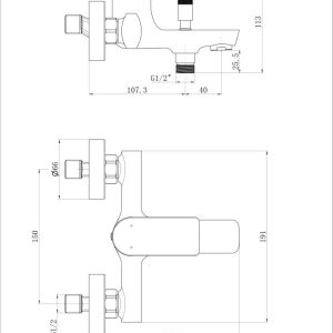 Смеситель Royce Queen RCM-120103CR для ванны и душа, хром - Стильный хромированный смеситель