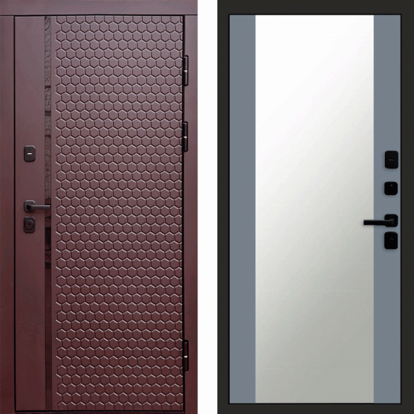 Входная дверь Simple Chocolate Grey Mirror Soft.