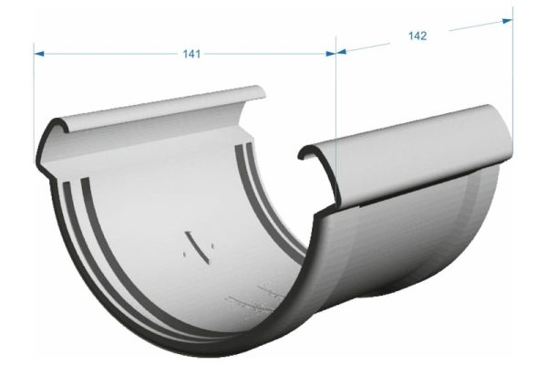 Соединитель желобов DOCKE LUX графит PVLS-1086 - Крепление для водосточной системы.