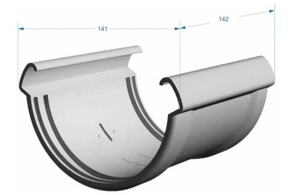 Соединитель желобов DOCKE LUX пломбир PVLS-1044 - Соединитель желобов.