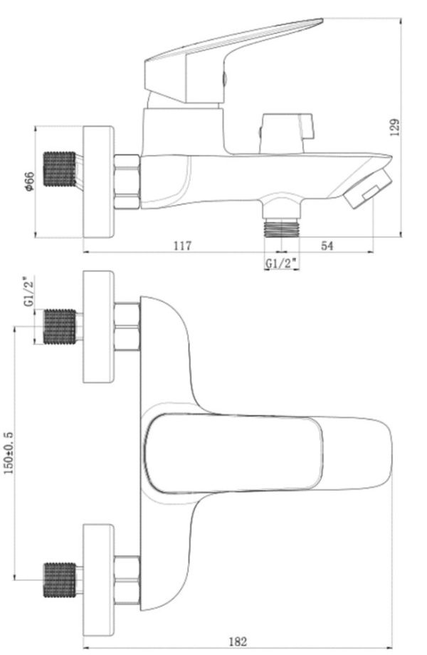 Смеситель для ванны и душа Royce Abby RCM-120303CR, хром