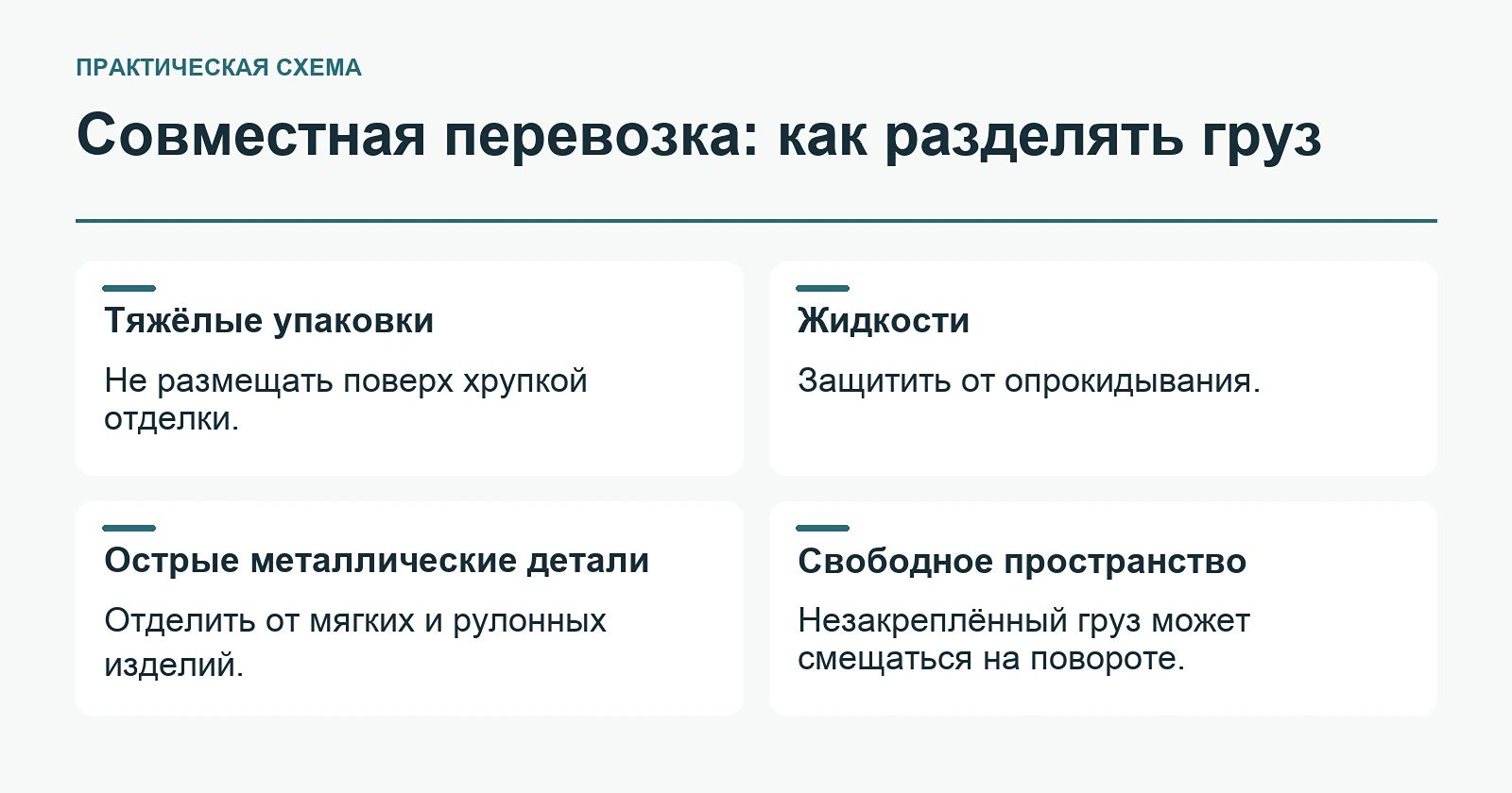 Совместная перевозка: как разделять груз